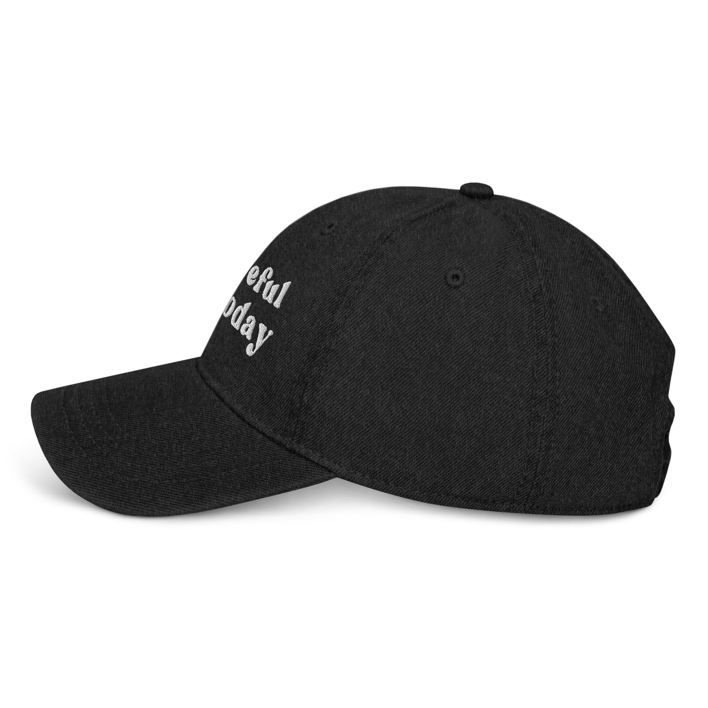 Black Denim Grateful for Today Hat