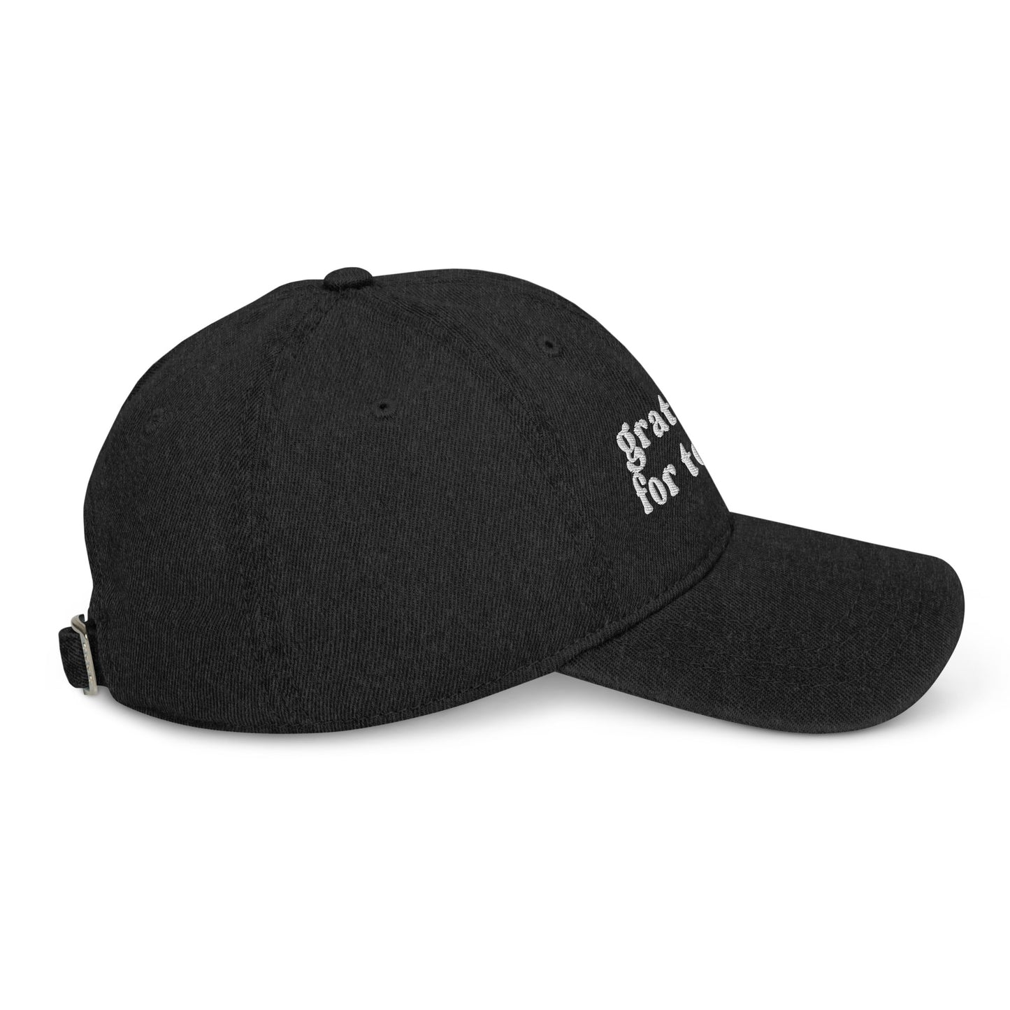 Black Denim Grateful for Today Hat